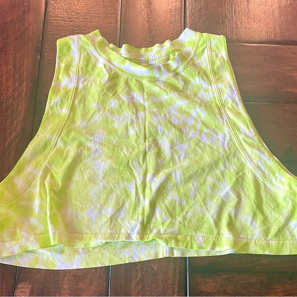 lululemon athletica Lime Tie-Dye Crop Top